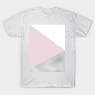 Abstract Pattern Triangles Pink / Gray T-Shirt